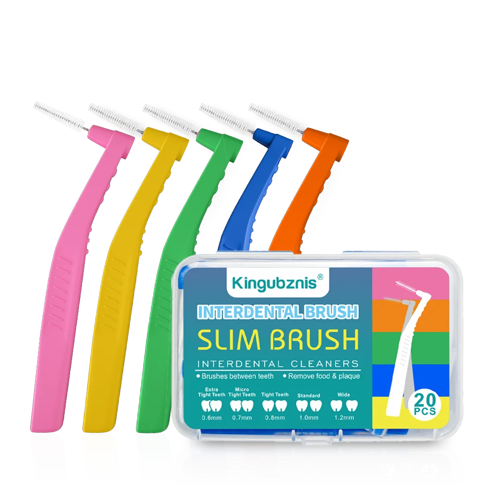 Kingubznis 20pcs Interdental Brush For Dental Orthodontics Clean Between Teeth Cleaning Tools Soft Mini Brush With Dust Cover Econic Blanks